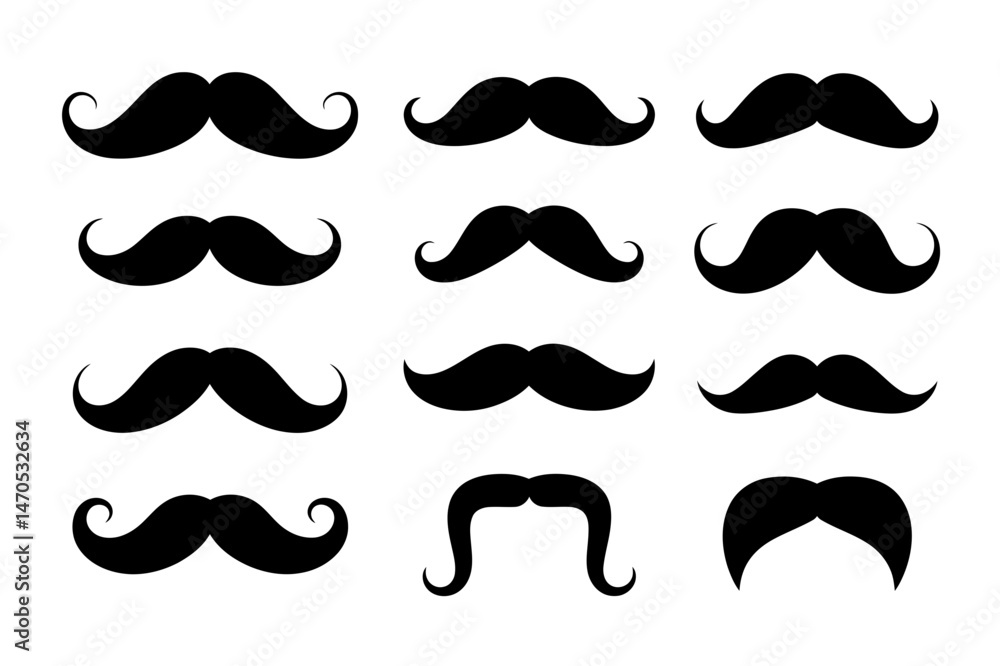 Collection of mustache styles vector illustration Collection of mustache styles vector illustration