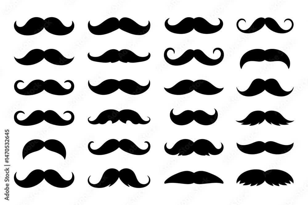 Collection of various mustache styles and shapes Collection of various mustache styles and shapes
