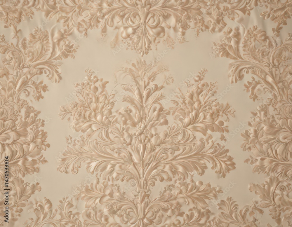 Elegant beige damask fabric with intricate floral details , damask, home decor, texture background Elegant beige damask fabric with intricate floral details , damask, home decor, texture background