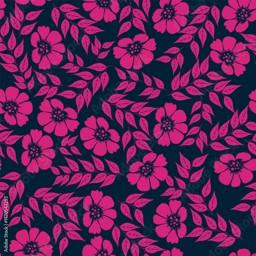 modern cotton flower seamless texture, outline hand drawn floral pattern, trendy one line textile pillow design, fashion wrapping paper sketch art, stylish home inspired print photo