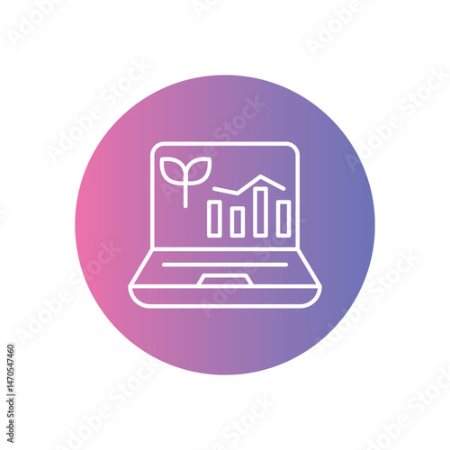 Farm Management Software Icon vector stock illustration
