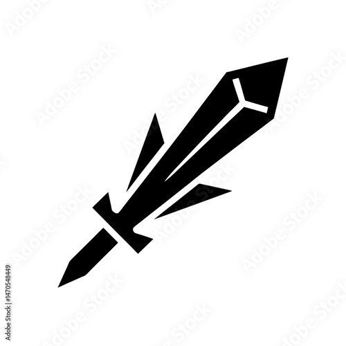 broken sword vector on white background  