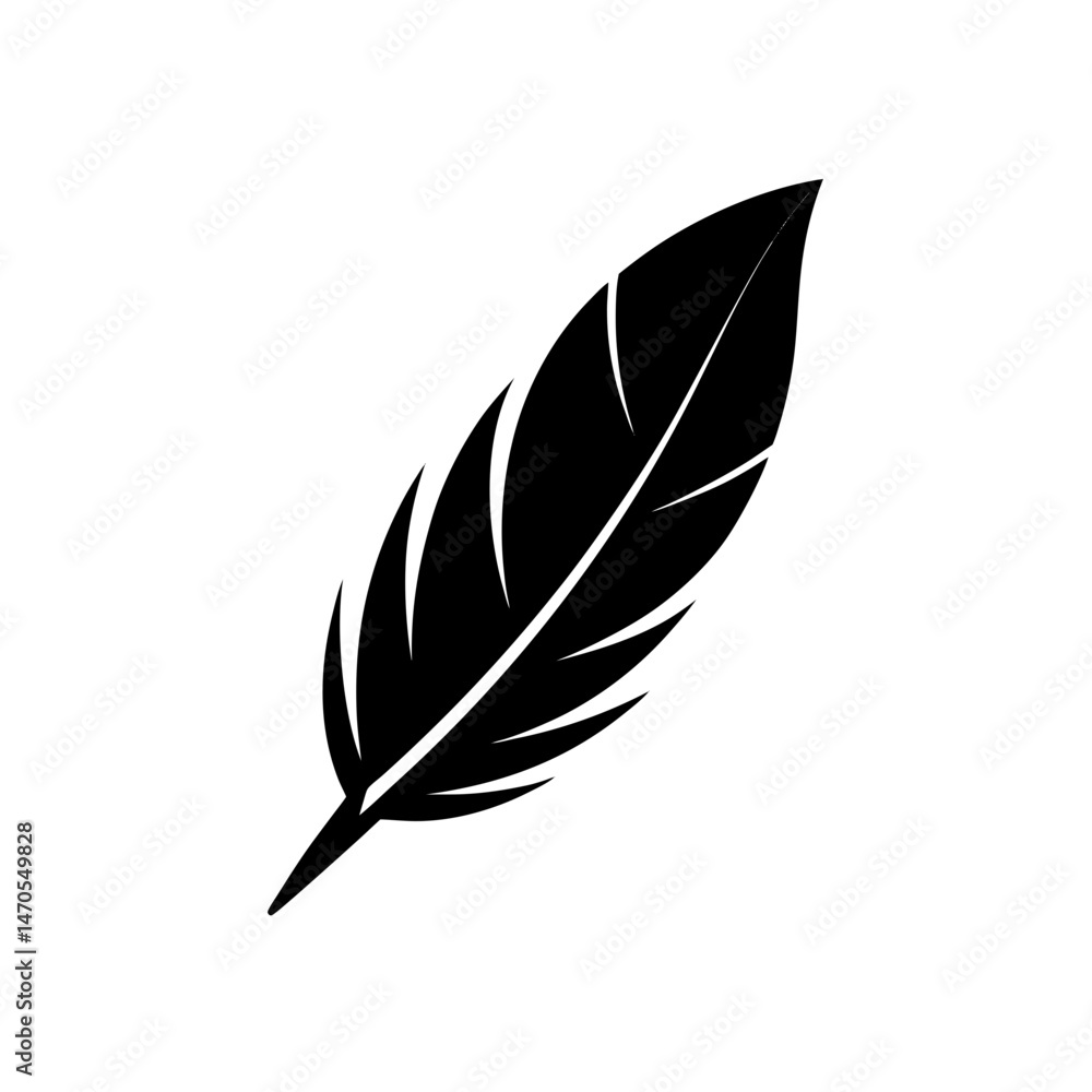 Fototapeta premium crow feather icon on white background 