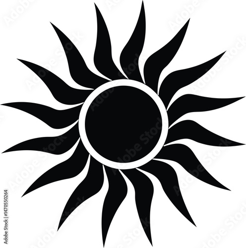 sun glyph icon vector illustration