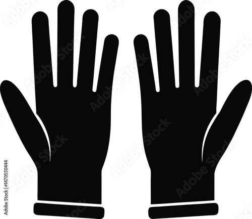 surgical gloves silhouette icon vector illustration