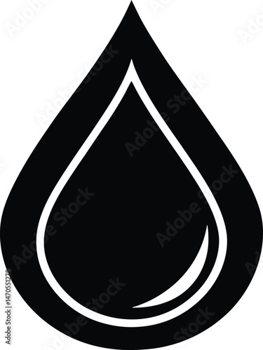 water droplet silhouette icon vector illustration