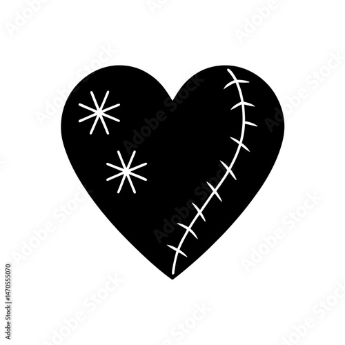 voodoo heart icon on white background