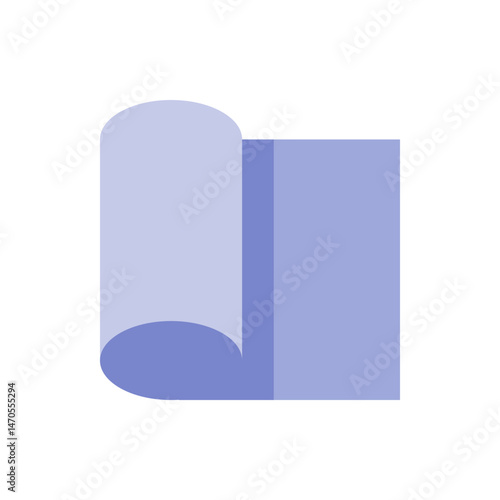 Light blue roll of material partially unrolled with a darker blue section on the left side view style