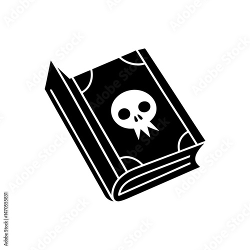 witch s spellbook with skull vector on white 