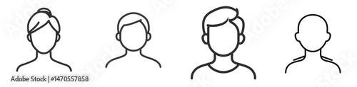 Diverse representations of people in a minimalistic 2D icon style showcasing various hairstyles and figures