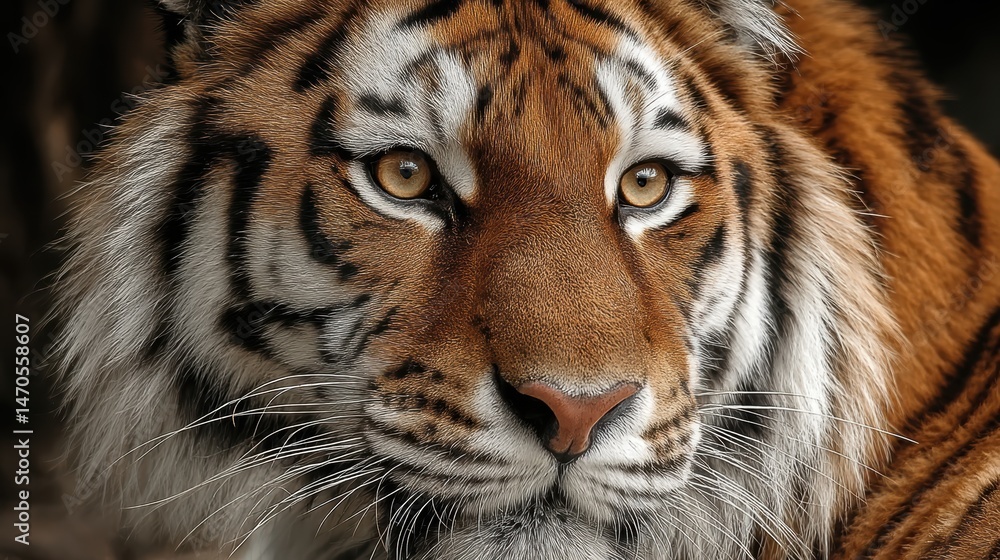 Naklejka premium Bengal tiger headshot, isolated on background