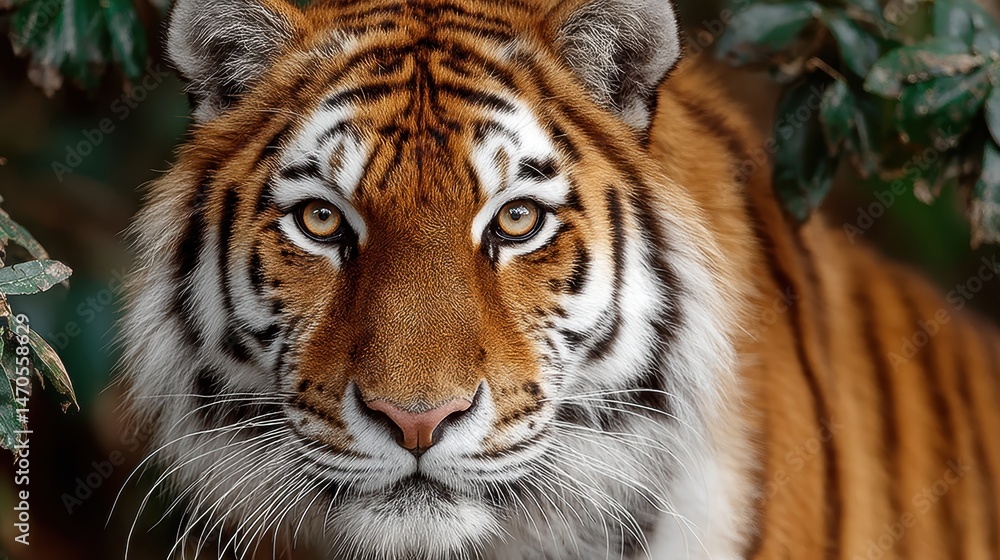 Fototapeta premium Bengal tiger headshot, isolated on background