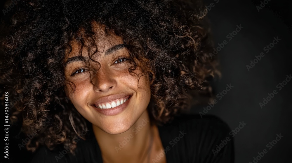 Portrait of a smiling African American woman with afro hair, isolated on background Portrait of a smiling African American woman with afro hair, isolated on background