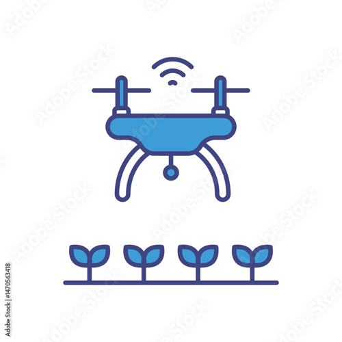 Agricultural Drone Icon vector stock illustration