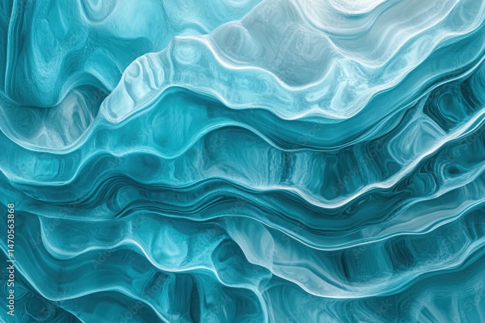 Abstract turquoise wavy pattern with light highlights Abstract turquoise wavy pattern with light highlights