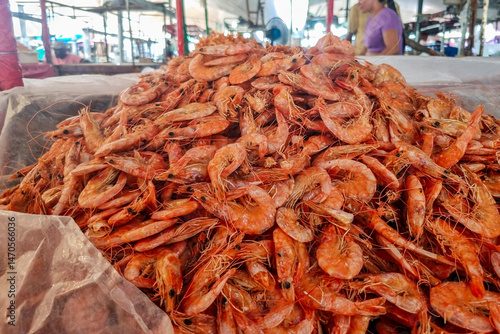 Camarão no mercado