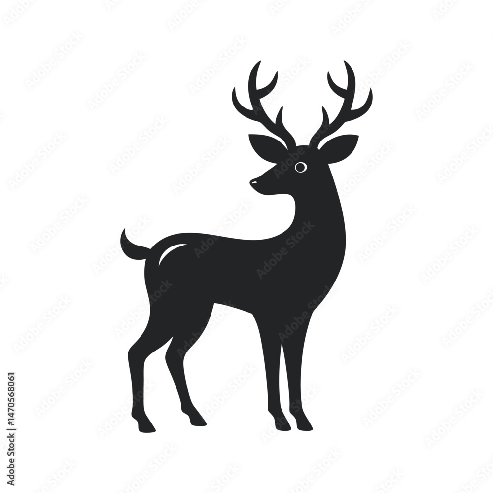 Retro Style Deer Silhouette Badge Retro Style Deer Silhouette Badge