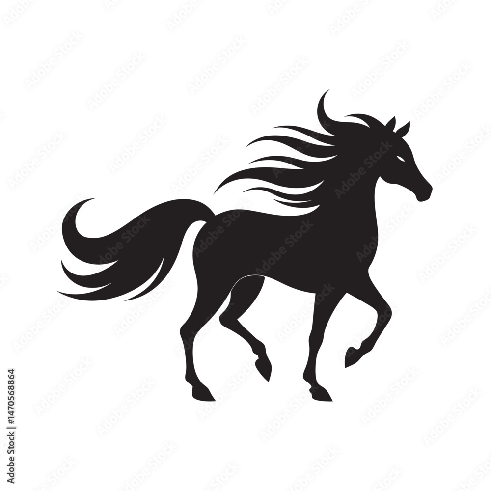 Fototapeta premium Wild Horses Running Pack Silhouette