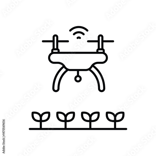 Agricultural Drone Icon vector stock illustration