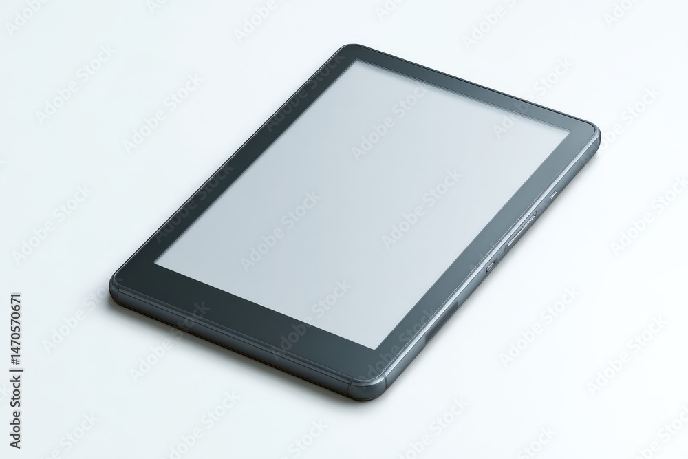 Sleek dark gray tablet computer with blank screen. Sleek dark gray tablet computer with blank screen.