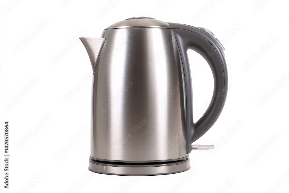 Sleek stainless steel electric kettle with a modern design. Perfect for a quick and easy hot beverage. Sleek stainless steel electric kettle with a modern design. Perfect for a quick and easy hot beverage.