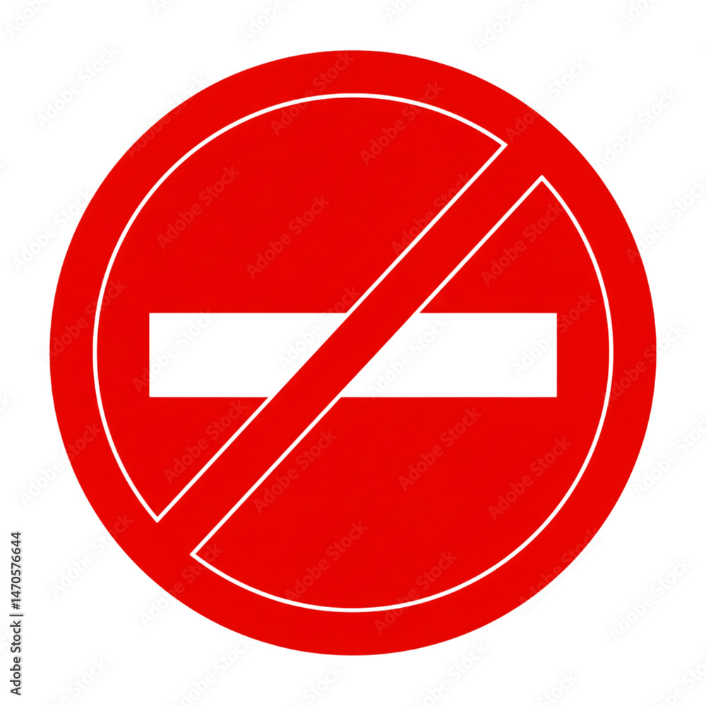 A red prohibition sign with a horizontal bar illustration transparent background A red prohibition sign with a horizontal bar illustration transparent background