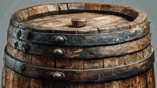 Wallpaper Mural Old wooden barrel, rustic and aged, isolated on background Torontodigital.ca