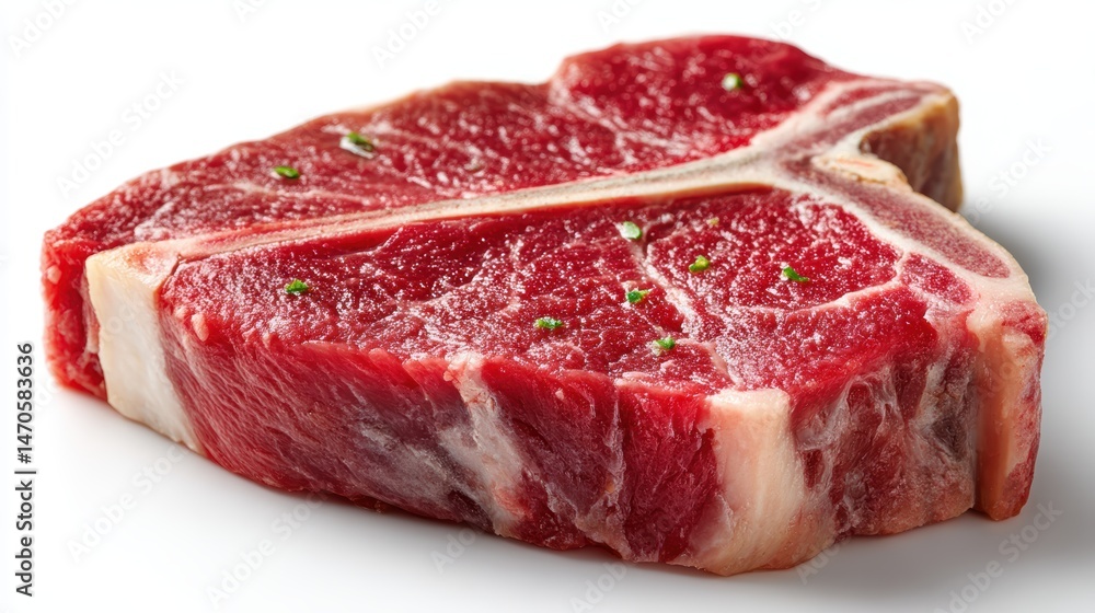 Obraz premium Succulent T-Bone steak with tender, juicy meat, making you crave, isolated on background
