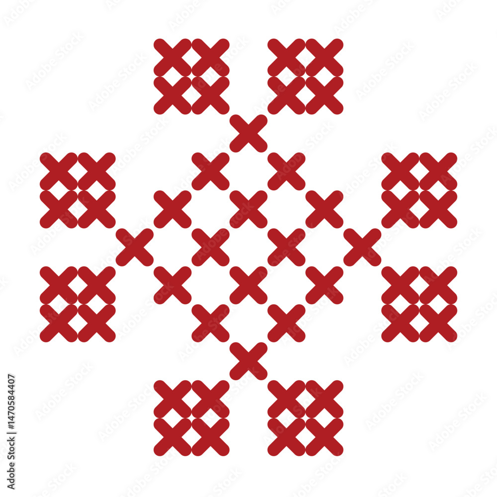 Obraz premium Red cross-stitch embroidery pattern design for decorative and artistic purposes