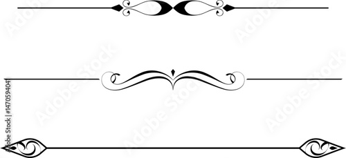 black and white set of delimiters for text, dividers