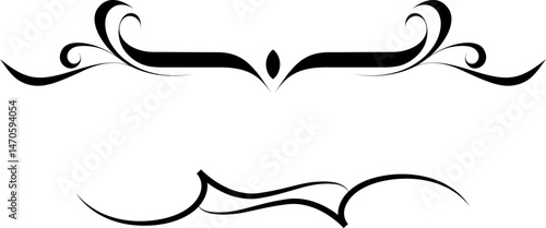 black and white set of delimiters for text, dividers