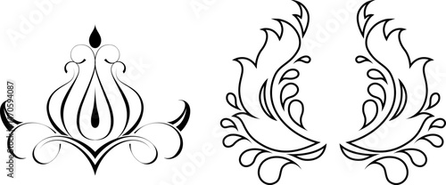 black and white set of delimiters for text, dividers