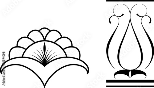 black and white set of delimiters for text, dividers