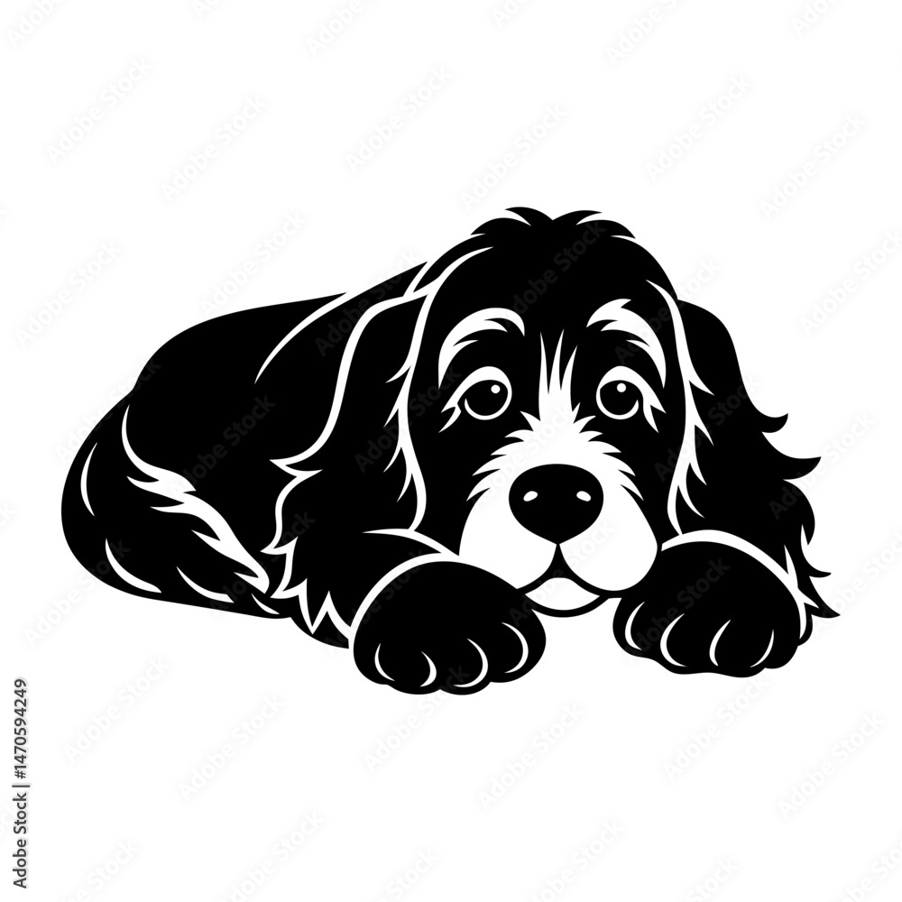 Fototapeta premium black and white puppy