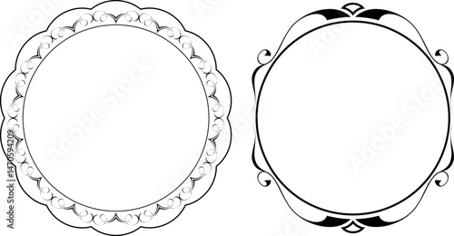 Obraz na płótnie vector frames black on a white background, vintage w salonie