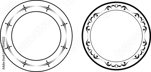 Obraz na płótnie vector frames black on a white background, vintage w salonie