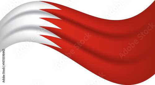 Bahrain wavy flag, waving flag vector illustration