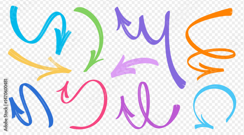 arrow marker graffiti style element set