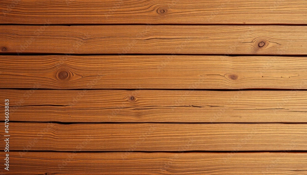 Fototapeta premium Warm tones and rustic charm: A close-up of textured wooden planks forming a sturdy surface or backdrop