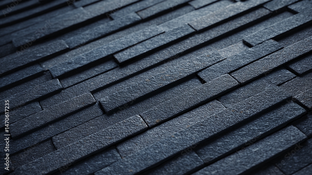 Dark gray textured stone rectangles arranged in diagonal pattern, creating a strong and solid visual impression, ideal for industrial or modern design Dark gray textured stone rectangles arranged in diagonal pattern, creating a strong and solid visual impression, ideal for industrial or modern design