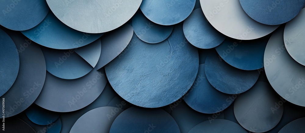 Fototapeta premium Abstract layered circles in cool tones