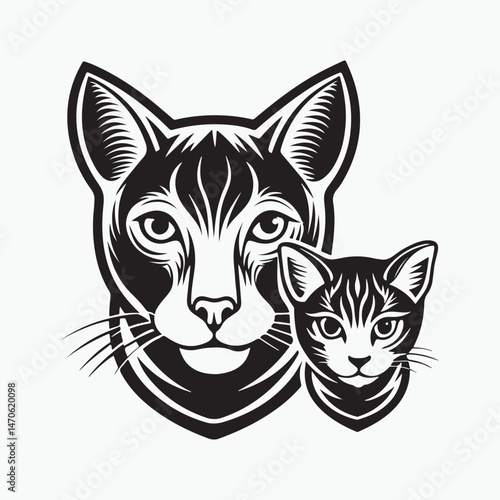 domestic shorthair cat Vector Art illustration