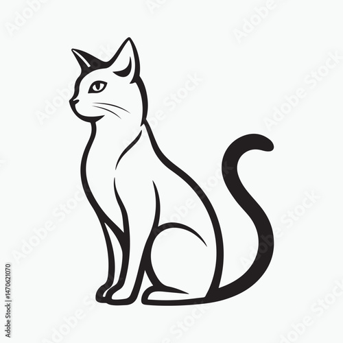 domestic shorthair cat Vector Art illustration