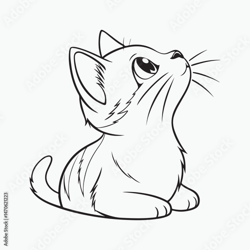 domestic shorthair cat Vector Art illustration