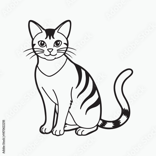 domestic shorthair cat Vector Art illustration