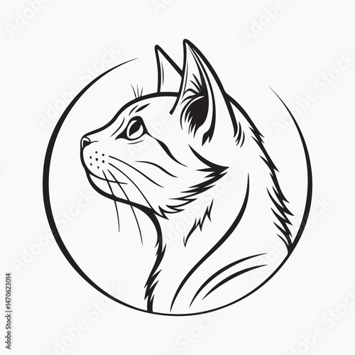 domestic shorthair cat Vector Art illustration
