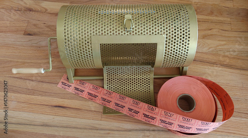 raffle ticket drum or hopper