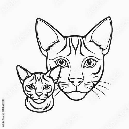 domestic shorthair cat Vector Art illustration