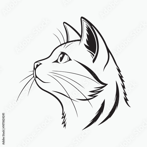 domestic shorthair cat Vector Art illustration