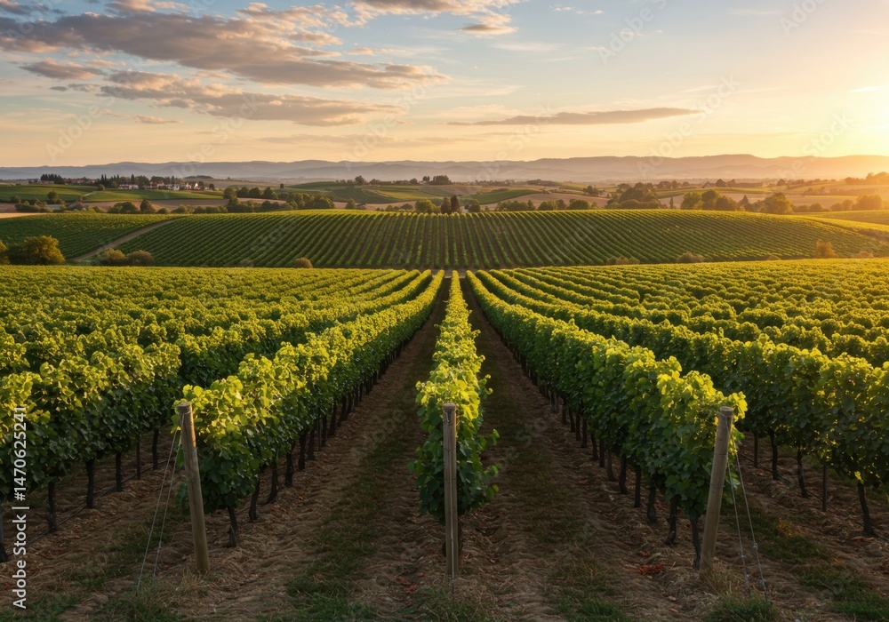 Naklejka premium Vineyard landscape scenic view